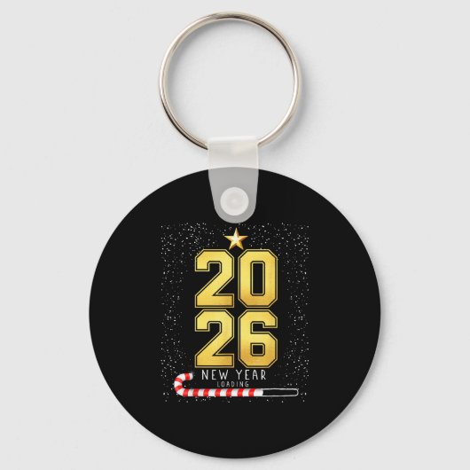 Gelukkig Nieuwjaar 2026 Loading Funny New Years Ev Sleutelhanger (Voorkant)