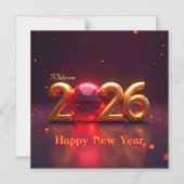 Gelukkig nieuwjaar 2026 magnetische uitnodiging (Voorkant)