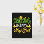 Gelukkig Nieuwjaar 2026 Matching Family Kaart (Gele Bloem)