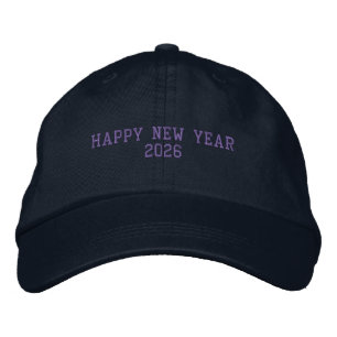 Gelukkig Nieuwjaar 2026 Navy Kleur Frisse-Hoeden P Geborduurde Pet