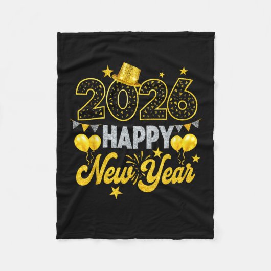 Gelukkig Nieuwjaar 2026 Nieuwjaarsfeest Fleece Deken (Voorkant)