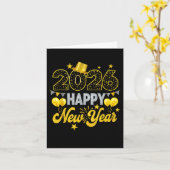Gelukkig Nieuwjaar 2026 Nieuwjaarsfeest Kaart (Gele Bloem)