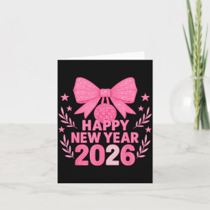 Gelukkig Nieuwjaar 2026 Nk Bow Coquette Familie  Kaart