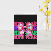 Gelukkig Nieuwjaar 2026 Nk Coquette Strik Disco Ba Kaart (Gele Bloem)