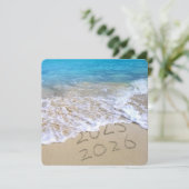 Gelukkig nieuwjaar 2026 Ocean Beach Feestdagenkaart (Staand voorkant)