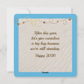 Gelukkig nieuwjaar 2026 Ocean Beach Feestdagenkaart (Achterkant)