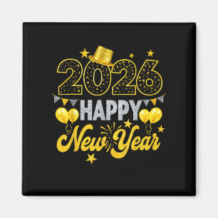 Gelukkig Nieuwjaar 2026 Oud en Nieuw Feest Magneet