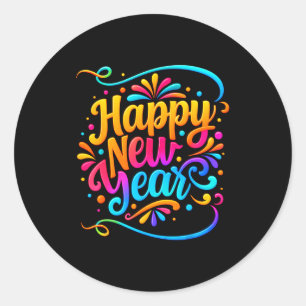 Gelukkig Nieuwjaar 2026 Oud en Nieuw Nieuwjaarsfee Ronde Sticker