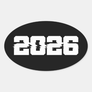 Gelukkig Nieuwjaar 2026 Ovale Sticker