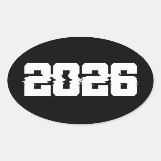 Gelukkig Nieuwjaar 2026 Ovale Sticker (Voorkant)