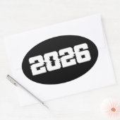 Gelukkig Nieuwjaar 2026 Ovale Sticker (Envelop)