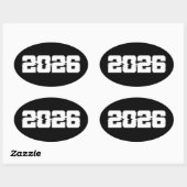 Gelukkig Nieuwjaar 2026 Ovale Sticker (Vel)