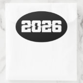 Gelukkig Nieuwjaar 2026 Ovale Sticker (Tas)
