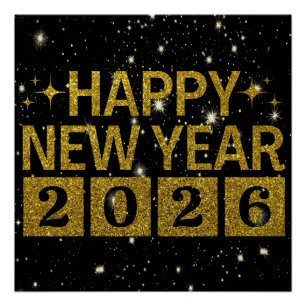 Gelukkig nieuwjaar 2026 perfect poster