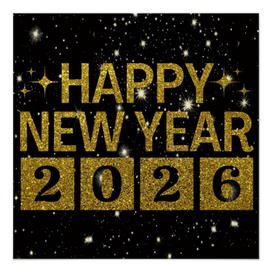 Gelukkig nieuwjaar 2026 perfect poster (Voorkant)