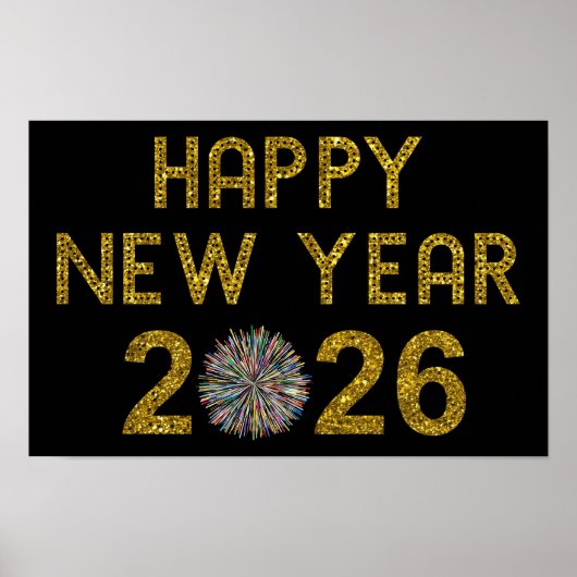 Gelukkig nieuwjaar 2026 poster (Voorkant)