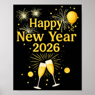 Gelukkig nieuwjaar 2026 poster