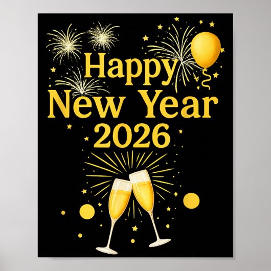 Gelukkig nieuwjaar 2026 poster (Voorkant)