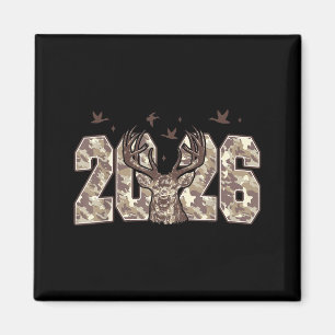 Gelukkig Nieuwjaar 2026 Reeënjacht Camo Camouflage Magneet