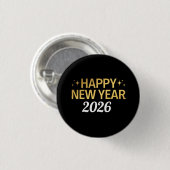 Gelukkig nieuwjaar 2026 ronde button 3,2 cm (Voorkant /achterkant)
