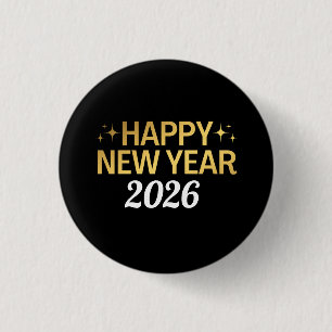 Gelukkig nieuwjaar 2026 ronde button 3,2 cm