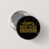 Gelukkig Nieuwjaar 2026 Ronde Button 3,2 Cm (Voorkant /achterkant)