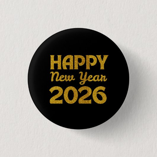 Gelukkig nieuwjaar 2026 ronde button 3,2 cm (Voorkant)