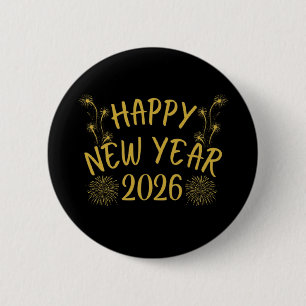 Gelukkig Nieuwjaar 2026 Ronde Button 5,7 Cm