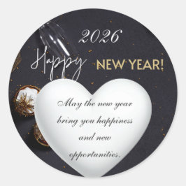 Gelukkig Nieuwjaar 2026 Ronde Sticker