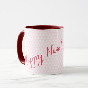 Gelukkig Nieuwjaar 2026 Roze Moderne Elegante Thee Mok