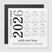 Gelukkig Nieuwjaar 2026 Sage Green White Kalender (Voorkant / Achterkant)