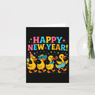 Gelukkig Nieuwjaar 2026 Schattige Eend Feest Cadea Kaart