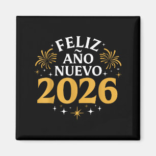 Gelukkig Nieuwjaar 2026 Spaanse Oud en Nieuw-feest Magneet