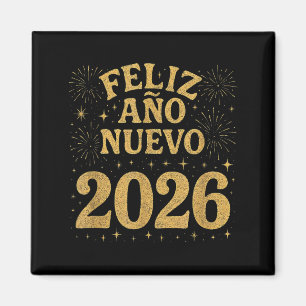 Gelukkig Nieuwjaar 2026 Spaanse Vuurwerk Nieuwjaar Magneet
