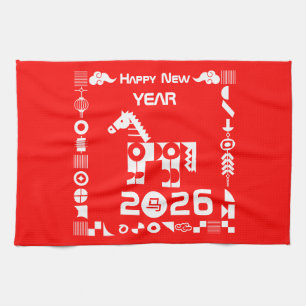 Gelukkig nieuwjaar 2026 theedoek