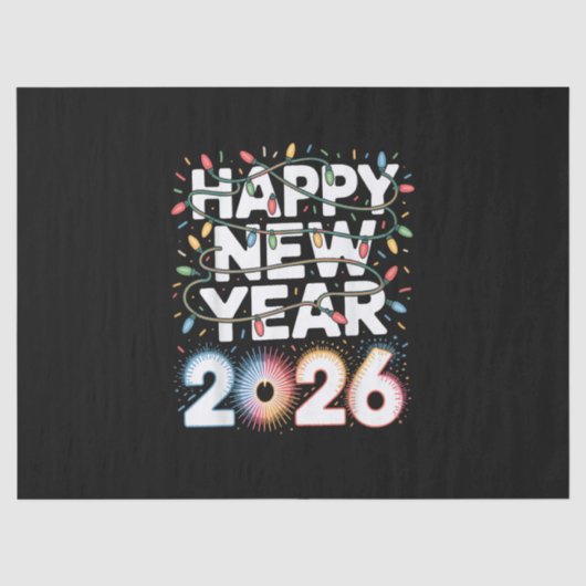 Gelukkig nieuwjaar 2026 tissuepapier (Voorkant)