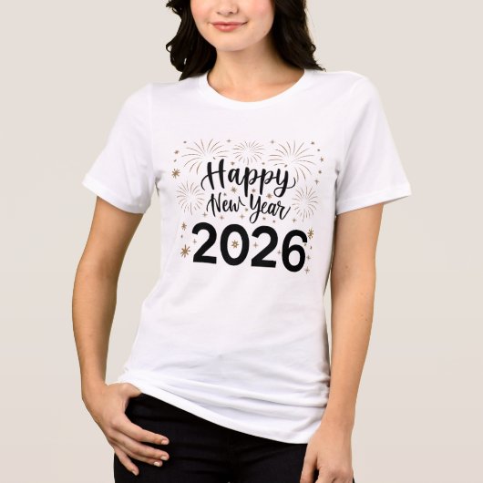 Gelukkig Nieuwjaar 2026 Tri-Blend Shirt (Voorkant)