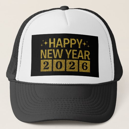 Gelukkig nieuwjaar 2026 trucker pet (Voorkant)