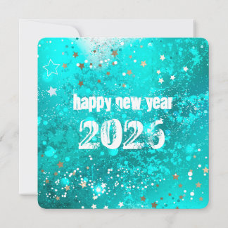 Gelukkig nieuwjaar 2026 turquoise kerstkaart