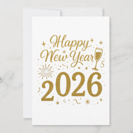 Gelukkig Nieuwjaar 2026 Uitnodigingen – Elegant Fe