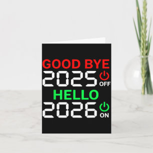 Gelukkig nieuwjaar 2026 Vaarwel 2025 Hallo 2026  Bedankkaart