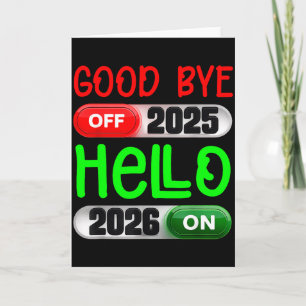 Gelukkig nieuwjaar 2026 Vaarwel 2025 Hallo 2026 Kaart