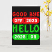 Gelukkig nieuwjaar 2026 Vaarwel 2025 Hallo 2026 Ma Kaart (Gele Bloem)