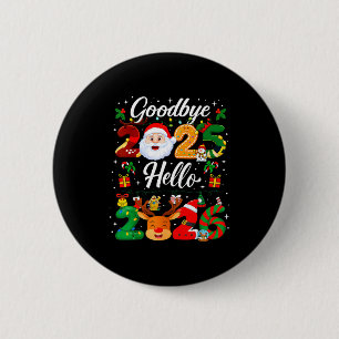 Gelukkig nieuwjaar 2026 Vaarwel 2025 Hallo 2026  Ronde Button 5,7 Cm