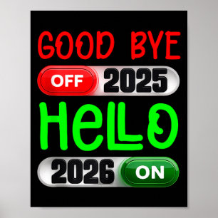 Gelukkig Nieuwjaar 2026 Vaarwel 2025 Hallo 2026 Ta Poster