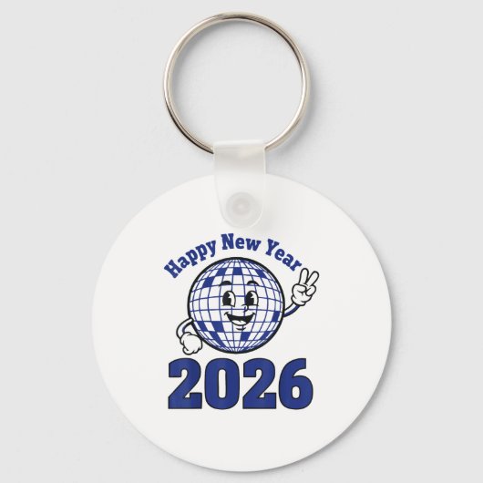 Gelukkig Nieuwjaar 2026 Viering Design Sleutelhanger (Voorkant)