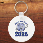 Gelukkig Nieuwjaar 2026 Viering Design Sleutelhanger (Voorkant)