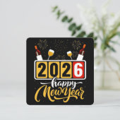 "Gelukkig Nieuwjaar 2026" viering ontwerp  Kaart (Staand voorkant)