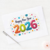 Gelukkig Nieuwjaar 2026 Viering Sticker (Envelop)