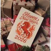 Gelukkig Nieuwjaar 2026 Vuurpaard Feestdagenkaart